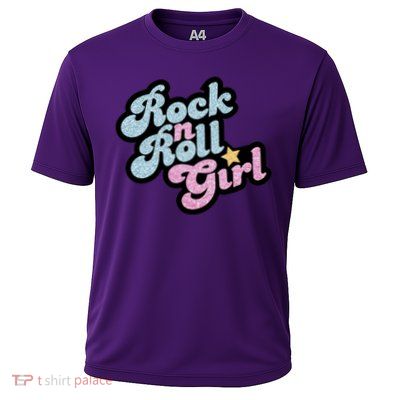 Rock N Roll Girl Cute Rockstar Concert Cooling Performance Crew T-Shirt