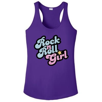 Rock N Roll Girl Cute Rockstar Concert Ladies PosiCharge Competitor Racerback Tank