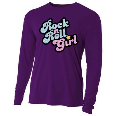 Rock N Roll Girl Cute Rockstar Concert Cooling Performance Long Sleeve Crew