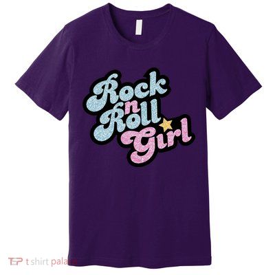 Rock N Roll Girl Cute Rockstar Concert Premium T-Shirt