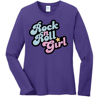 Rock N Roll Girl Cute Rockstar Concert Ladies Long Sleeve Shirt