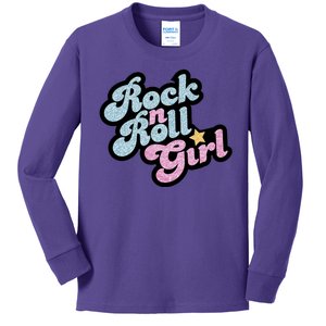 Rock N Roll Girl Cute Rockstar Concert Kids Long Sleeve Shirt