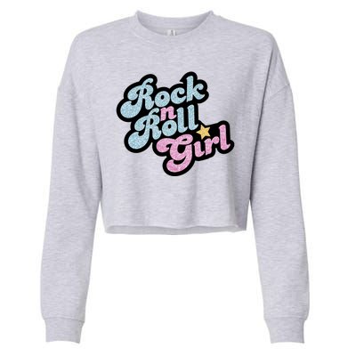 Rock N Roll Girl Cute Rockstar Concert Cropped Pullover Crew