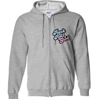 Rock N Roll Girl Cute Rockstar Concert Full Zip Hoodie