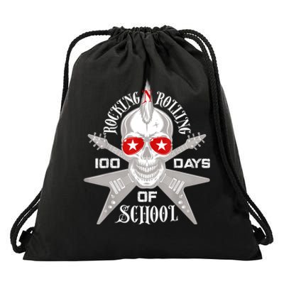 Rocking N Rolling 100 Days Of School Teacher Rock Music Drawstring Bag