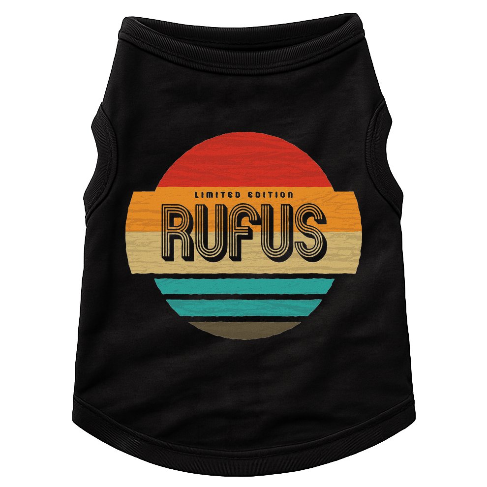 Rufus Name Retro Vintage Sunset Limited Edition Doggie Tank
