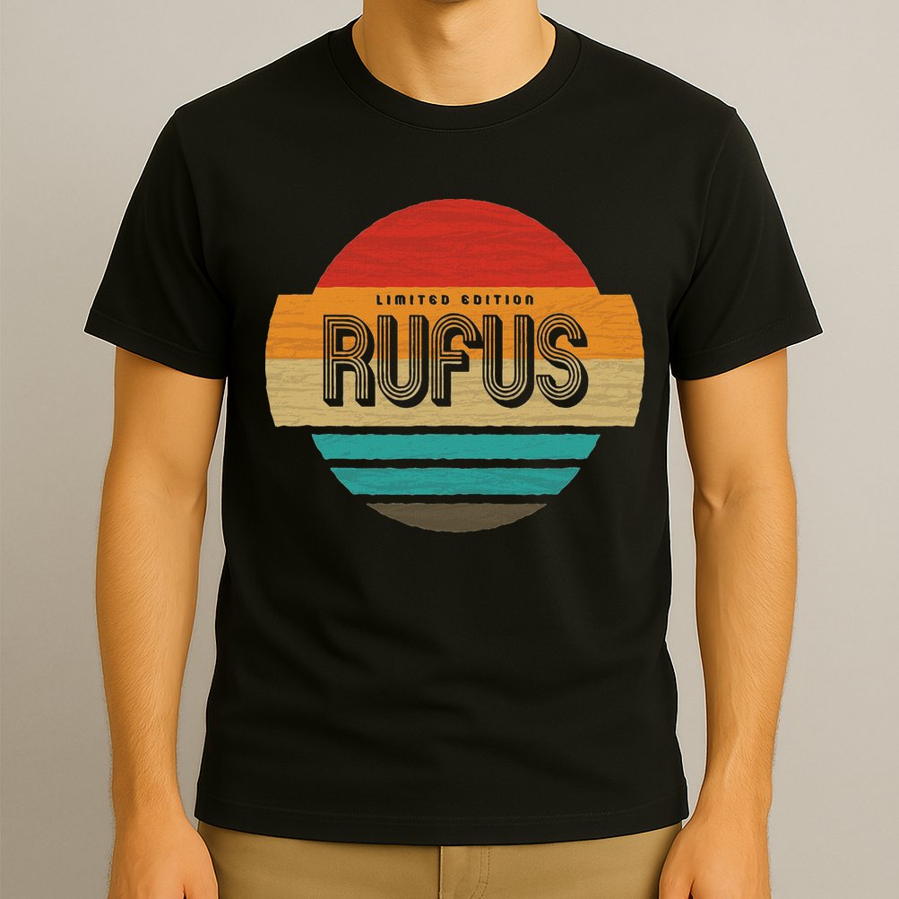 Rufus Name Retro Vintage Sunset Limited Edition T-Shirt