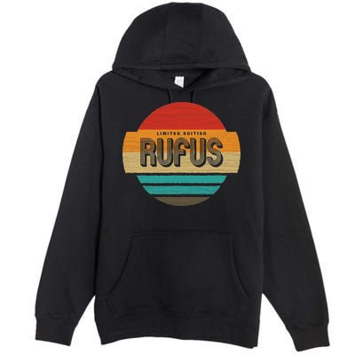 Rufus Name Retro Vintage Sunset Limited Edition Premium Pullover Hoodie