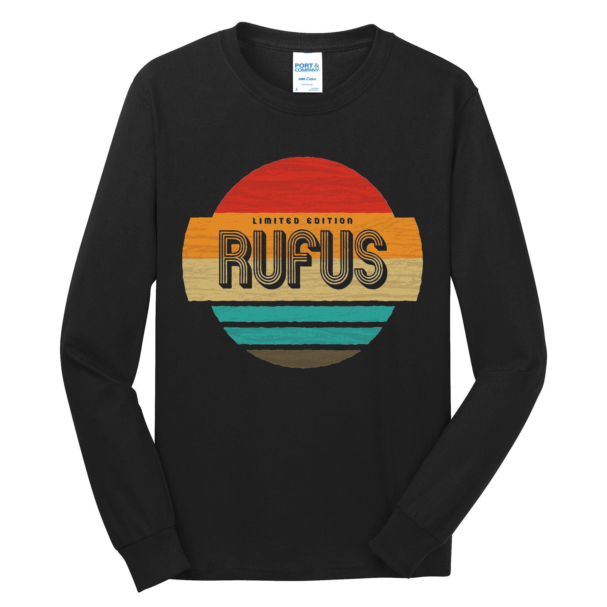 Rufus Name Retro Vintage Sunset Limited Edition Tall Long Sleeve T-Shirt