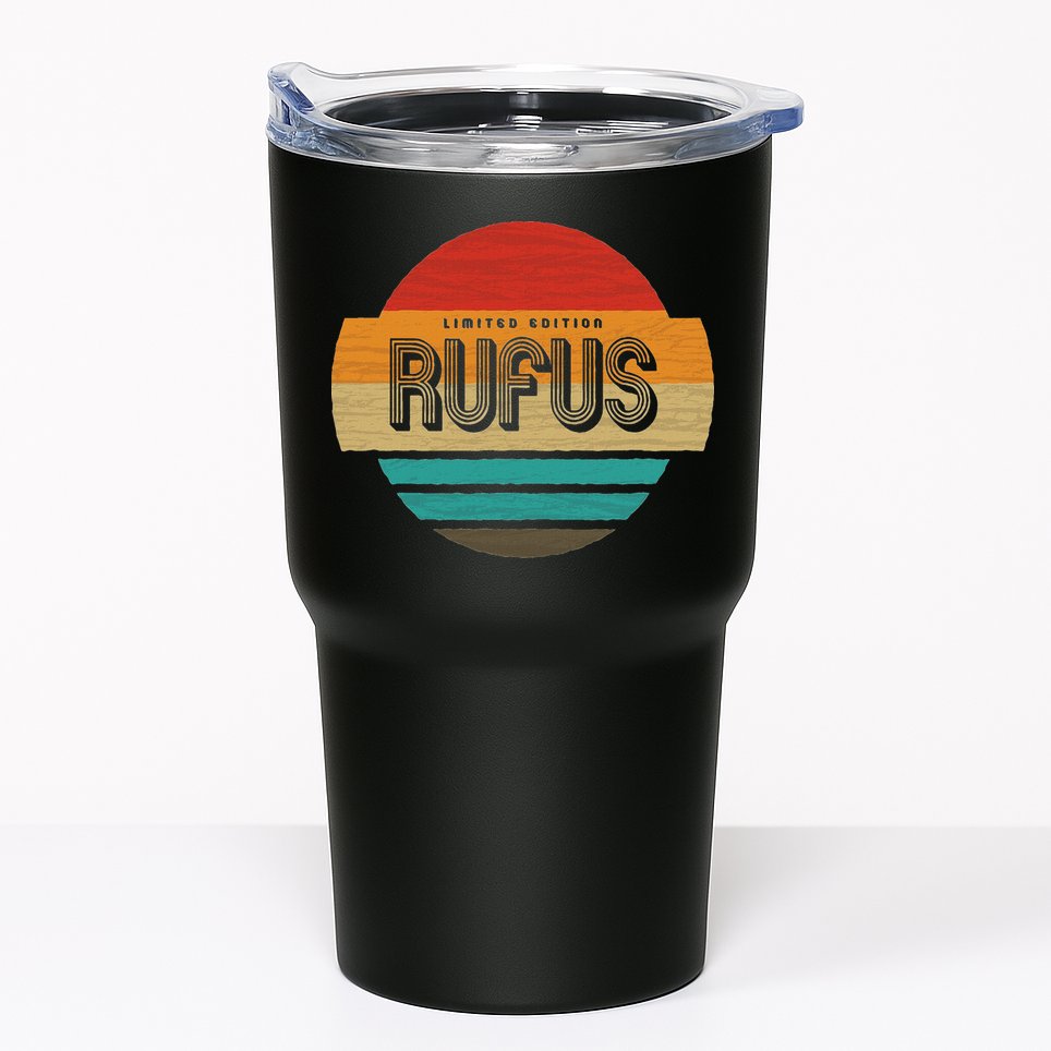 Rufus Name Retro Vintage Sunset Limited Edition Tumbler
