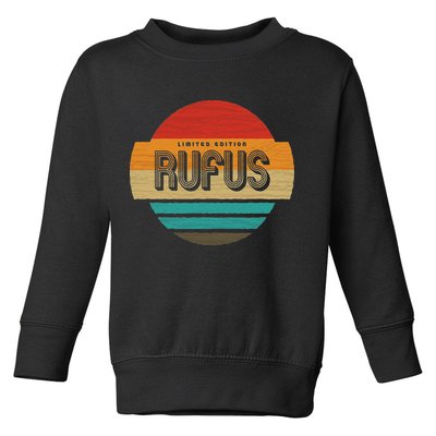 Rufus Name Retro Vintage Sunset Limited Edition Toddler Sweatshirt