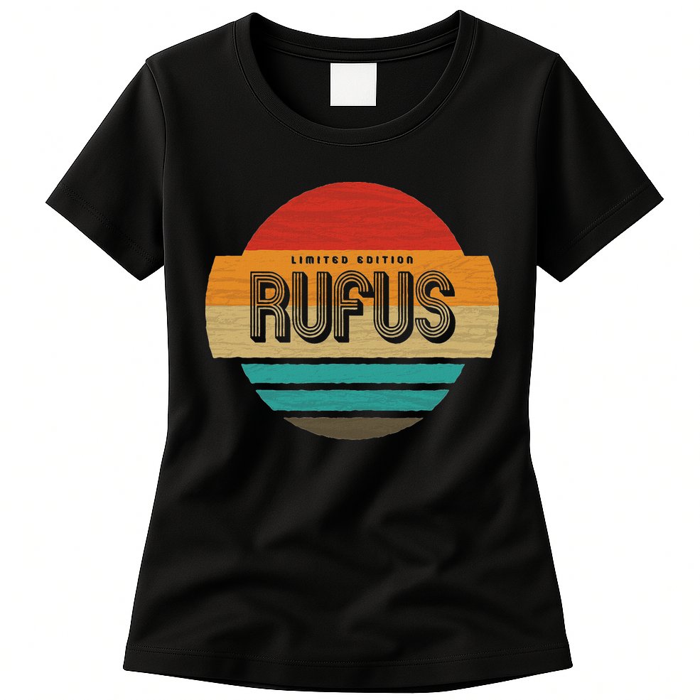 Rufus Name Retro Vintage Sunset Limited Edition Womens T-Shirt