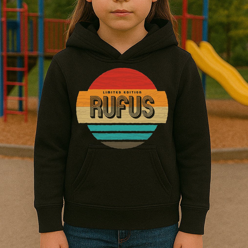 Rufus Name Retro Vintage Sunset Limited Edition Kids Hoodie