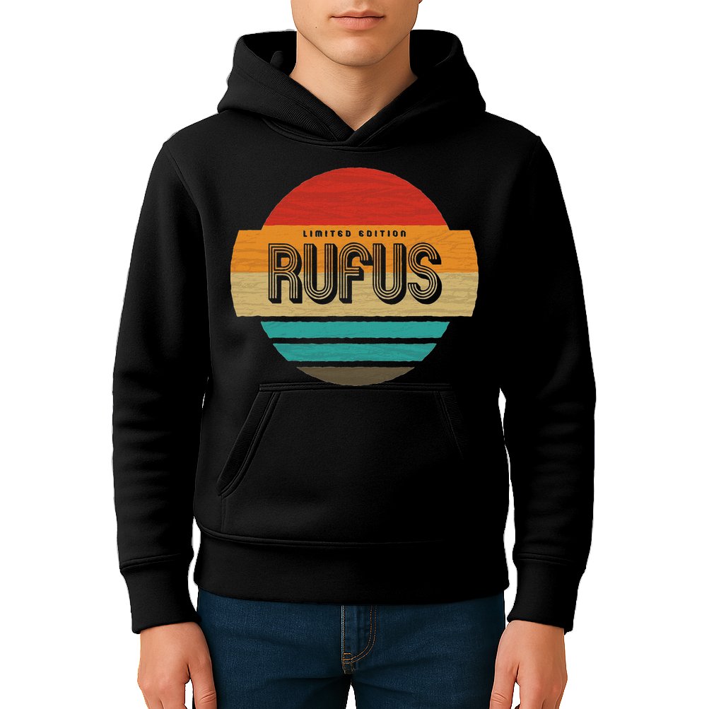 Rufus Name Retro Vintage Sunset Limited Edition Kids Hoodie