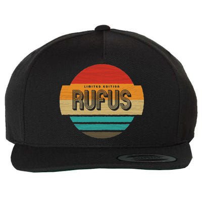 Rufus Name Retro Vintage Sunset Limited Edition Wool Snapback Cap