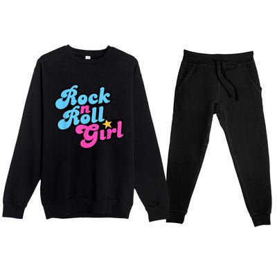 Rock N Roll Girl Halloween Costumes Premium Crewneck Sweatsuit Set