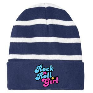 Rock N Roll Girl Halloween Costumes Striped Beanie with Solid Band