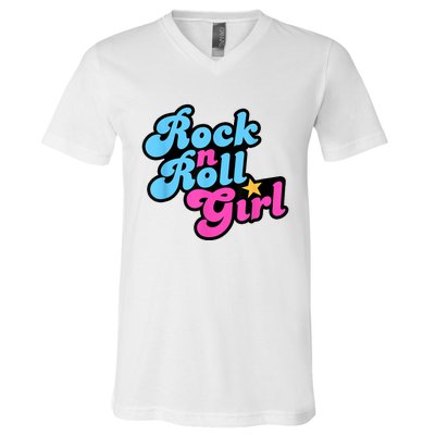 Rock N Roll Girl Halloween Costumes V-Neck T-Shirt