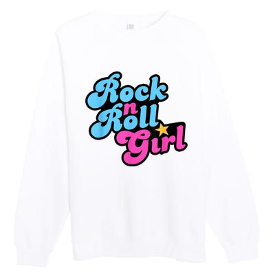 Rock N Roll Girl Halloween Costumes Premium Crewneck Sweatshirt