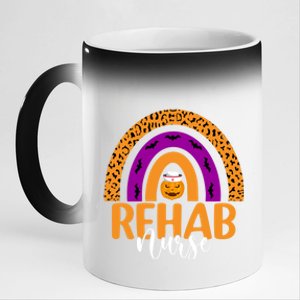 Rehab Nurse Rehabilitation Nursing Halloween Pumpkin Rainbow Meaningful Gift 11oz Black Color Changing Mug