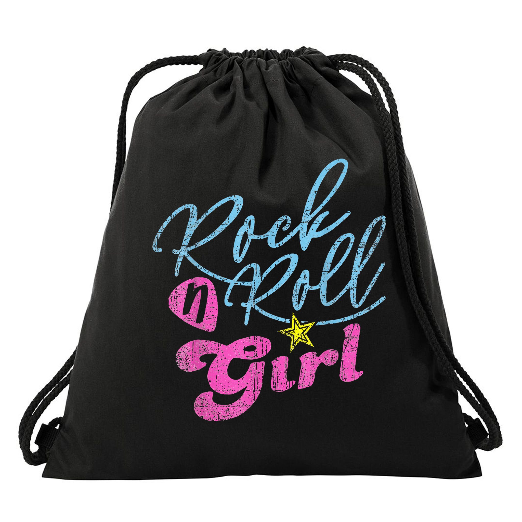 Rock N Roll Girl Purple Darla Drawstring Bag