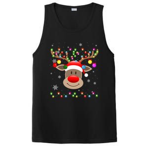 Red Nose Reindeer Snowflakes Chirstmas Lights Meaningful Gift PosiCharge Competitor Tank