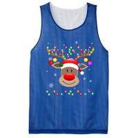 Red Nose Reindeer Snowflakes Chirstmas Lights Meaningful Gift Mesh Reversible Basketball Jersey Tank