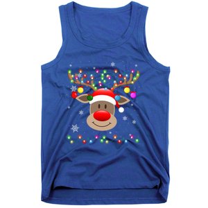 Red Nose Reindeer Snowflakes Chirstmas Lights Meaningful Gift Tank Top