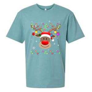 Red Nose Reindeer Snowflakes Chirstmas Lights Meaningful Gift Sueded Cloud Jersey T-Shirt