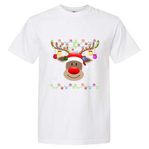 Red Nose Reindeer Snowflakes Chirstmas Lights Meaningful Gift Garment-Dyed Heavyweight T-Shirt