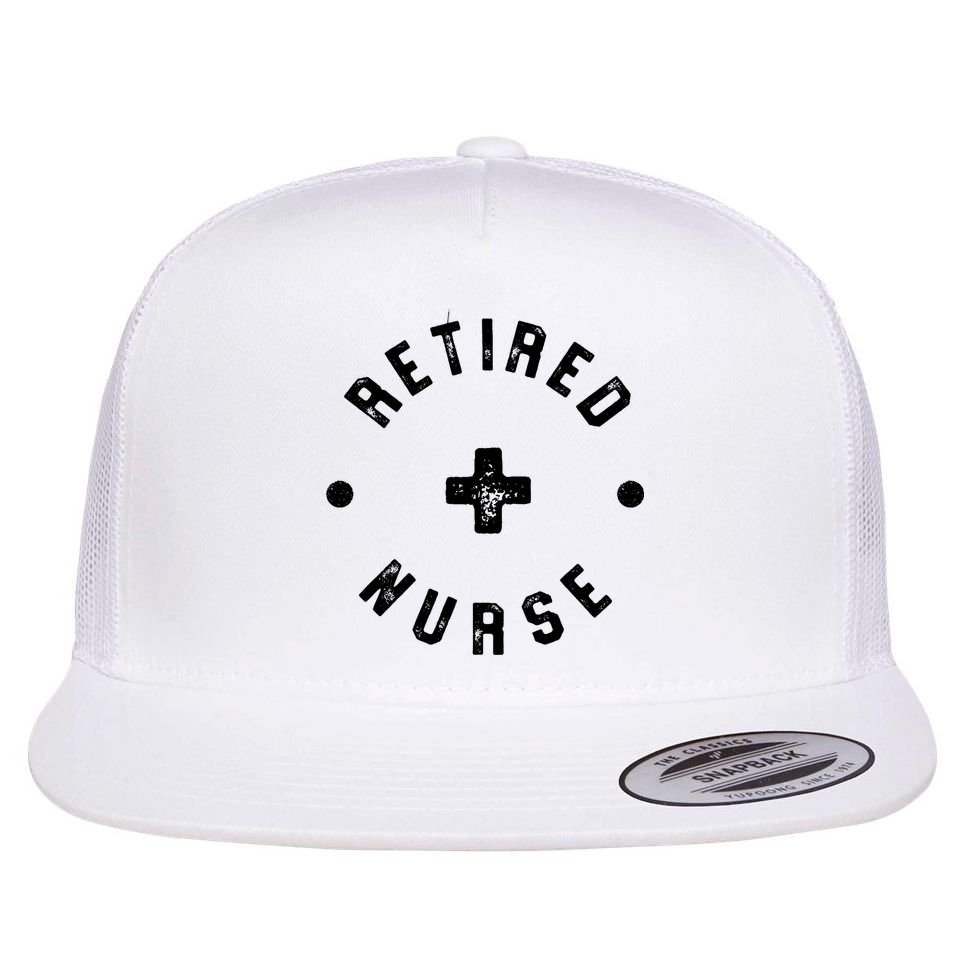 Retired Nurse Retirement Party Flat Bill Trucker Hat
