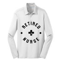 Retired Nurse Retirement Party Silk Touch Performance Long Sleeve Polo