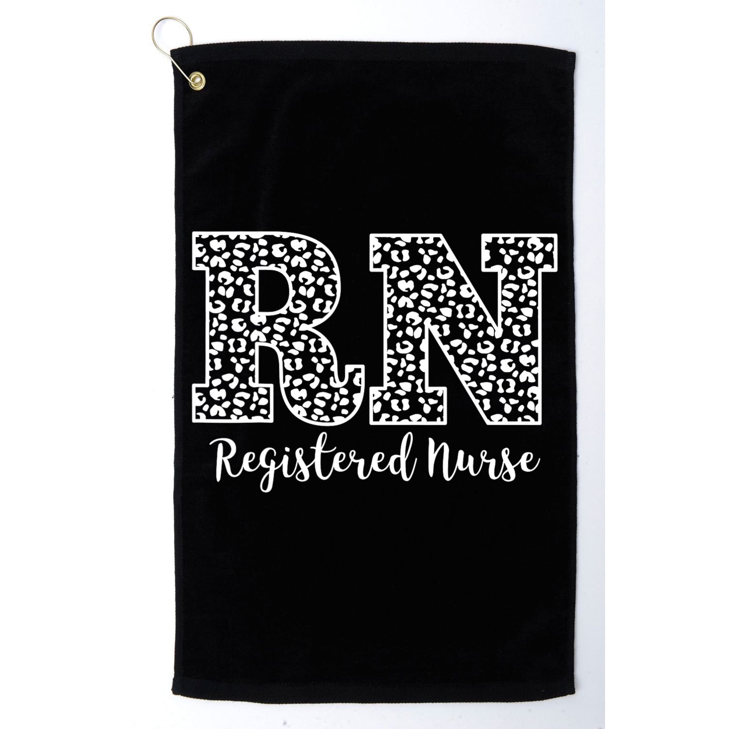 Registered Nurse RN Leopard Nursing School Nurse Graduation Golf Towel