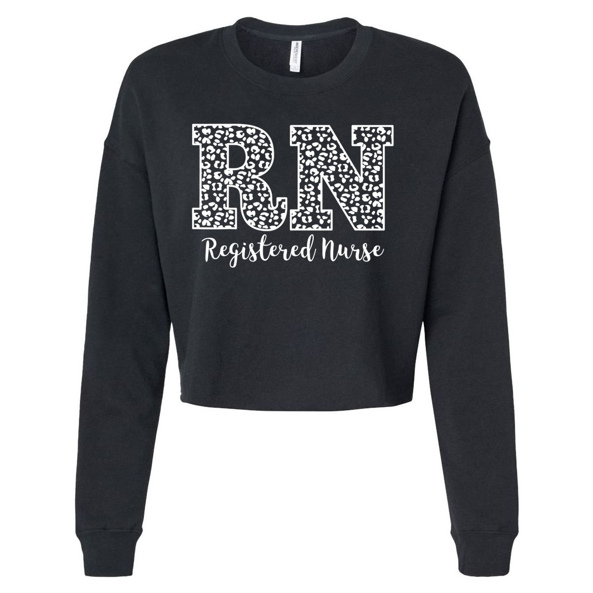 Registered Nurse RN Leopard Nursing School Nurse Graduation Cropped Pullover Crew
