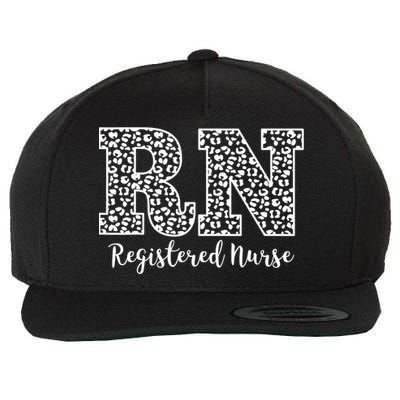 Registered Nurse RN Leopard Nursing School Nurse Graduation Wool Snapback Cap