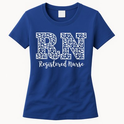 Registered Nurse RN Leopard Nursing School Nurse Graduation Womens T-Shirt