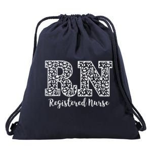 Registered Nurse RN Leopard Nursing School Nurse Graduation Drawstring Bag