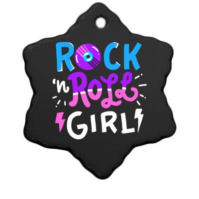 Rock N Roll Girl Music Ceramic Star Ornament