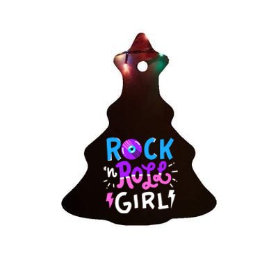 Rock N Roll Girl Music Ceramic Tree Ornament