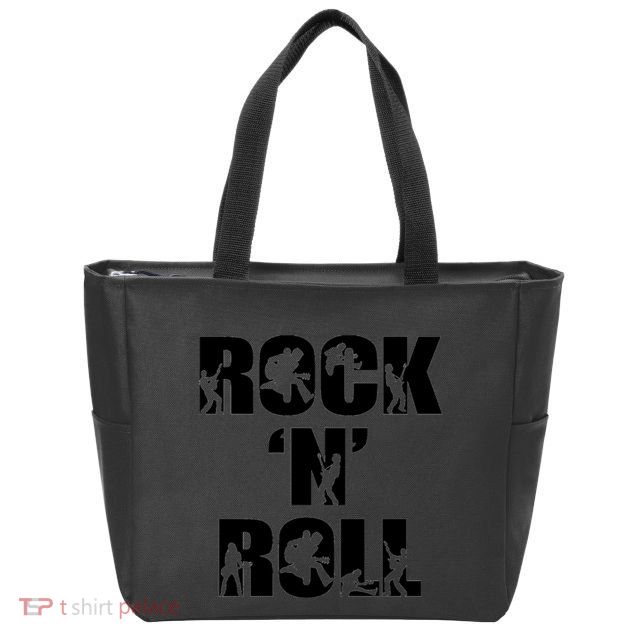 Rock N Roll Music Nothing But Rock & Roll 70S 80 90S Retro Zip Tote Bag