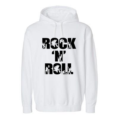 Rock N Roll Music Nothing But Rock & Roll 70S 80 90S Retro Garment-Dyed Fleece Hoodie