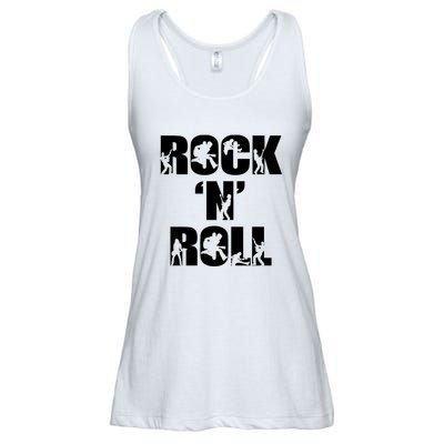 Rock N Roll Music Nothing But Rock & Roll 70S 80 90S Retro Ladies Essential Flowy Tank