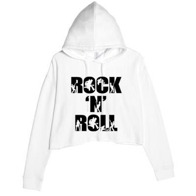 Rock N Roll Music Nothing But Rock & Roll 70S 80 90S Retro Crop Fleece Hoodie