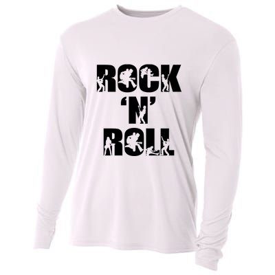 Rock N Roll Music Nothing But Rock & Roll 70S 80 90S Retro Cooling Performance Long Sleeve Crew