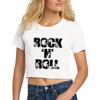 Rock N Roll Music Nothing But Rock & Roll 70S 80 90S Retro Crop Top