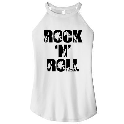 Rock N Roll Music Nothing But Rock & Roll 70S 80 90S Retro Women's Perfect Tri Rocker Tank