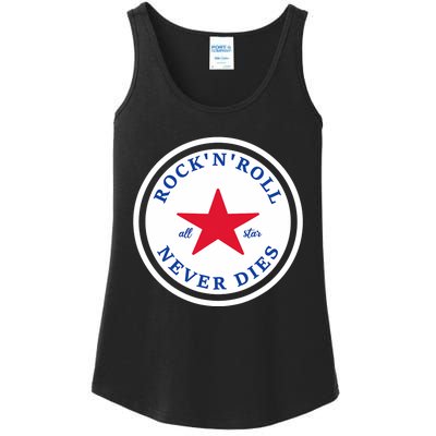 Rock N Roll Never Dies Rock And Roll All Star Music Ladies Essential Tank