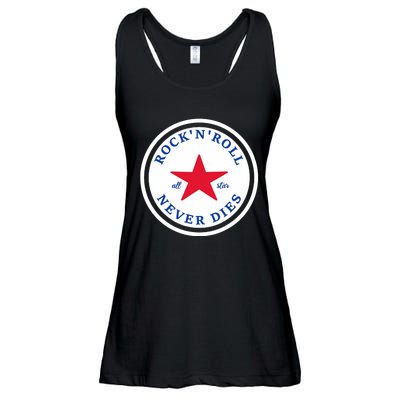 Rock N Roll Never Dies Rock And Roll All Star Music Ladies Essential Flowy Tank