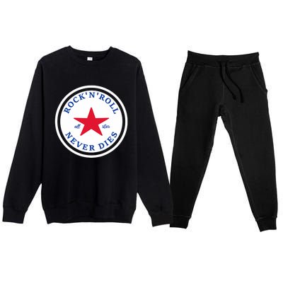 Rock N Roll Never Dies Rock And Roll All Star Music Premium Crewneck Sweatsuit Set