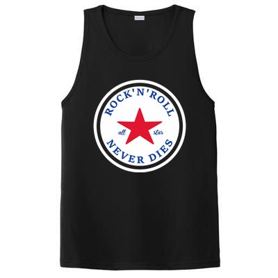 Rock N Roll Never Dies Rock And Roll All Star Music PosiCharge Competitor Tank